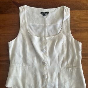 J. Crew Women's White Sleeveless Top